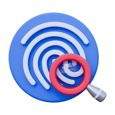 Search Fingerprint  3D Icon