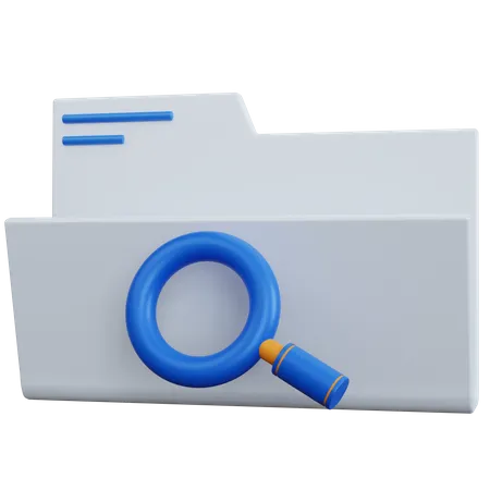 3 D Rendering White Folder With Search Icon Isolated 3D Icon