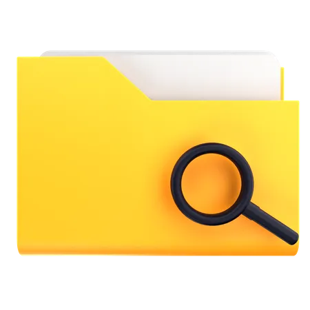 3 D Render Search Folder Illustration 3D Icon
