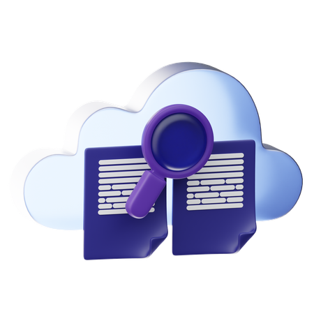 Search for file in cloud  3D Icon