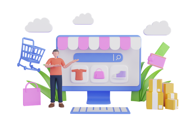 Search for product on e-commerce website  3D Icon