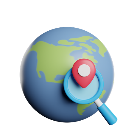 Search Global Location  3D Illustration