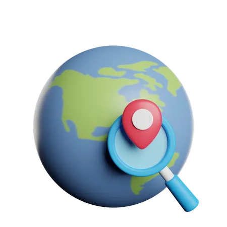 Search Global Location  3D Illustration