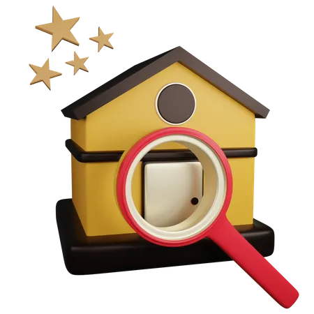 Search House 3 D Illustration Contains PNG BLEND GLTF And OBJ Files 3D Icon