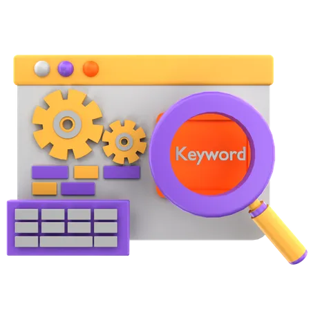 3 D Render Search Keyword Illustration 3D Icon