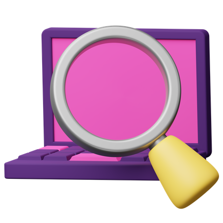 Search Laptop  3D Icon