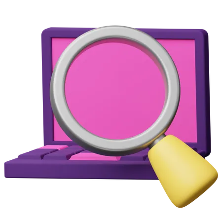 Search Laptop  3D Icon