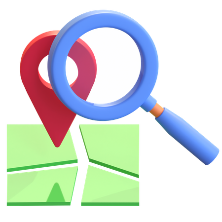 Search Location  3D Illustration