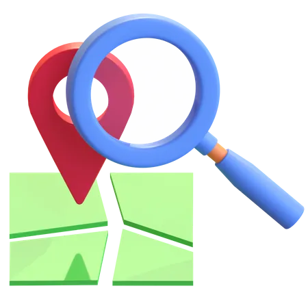 Search Location  3D Illustration
