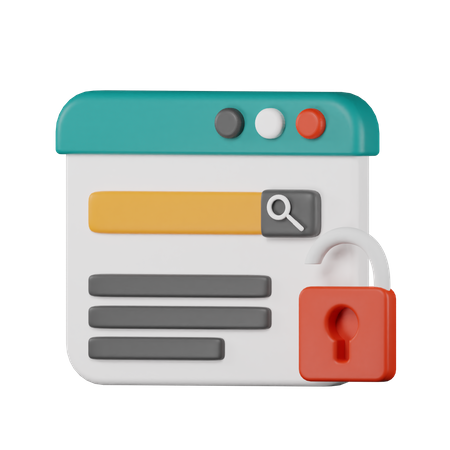 Search Lock  3D Icon