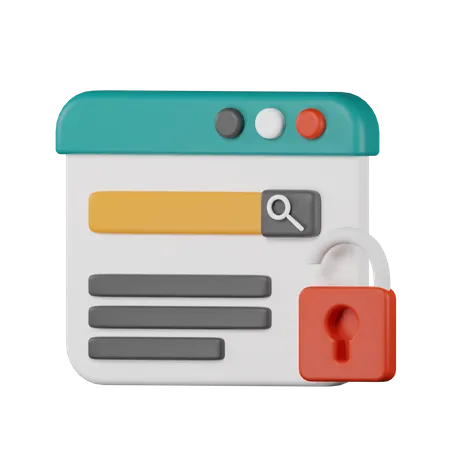 Search Lock  3D Icon