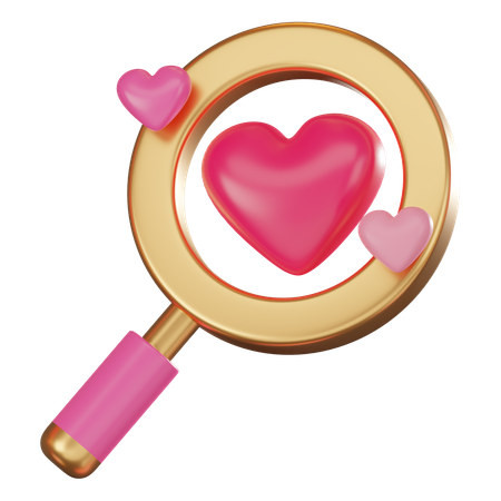 Search Love  3D Icon