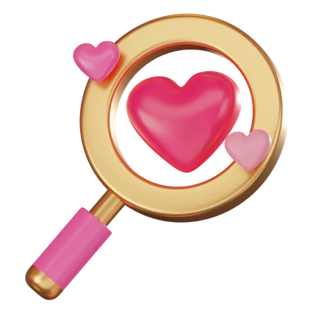 Search Love  3D Icon