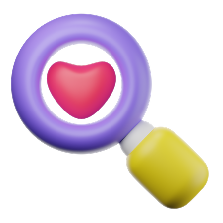 Search Love  3D Icon