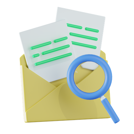 Search Mail  3D Icon