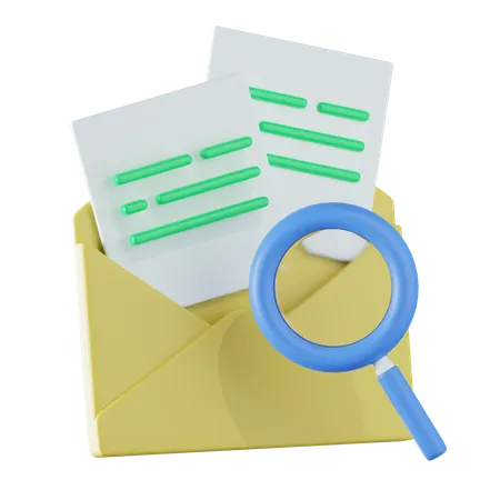 Search Mail  3D Icon