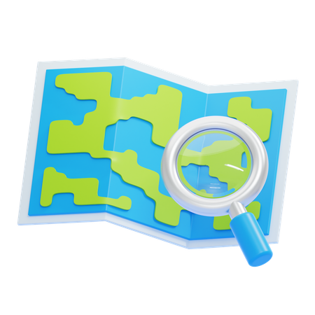 Search Map  3D Icon
