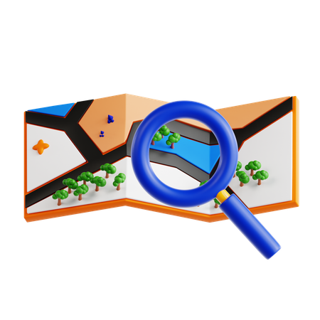 Search Map  3D Icon