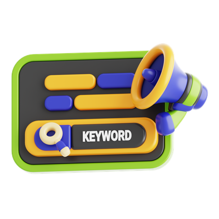 Search Marketing Keyword  3D Icon