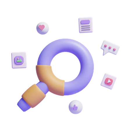 Search Media  3D Icon