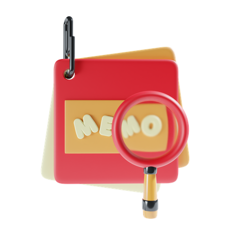 Search Memo  3D Icon