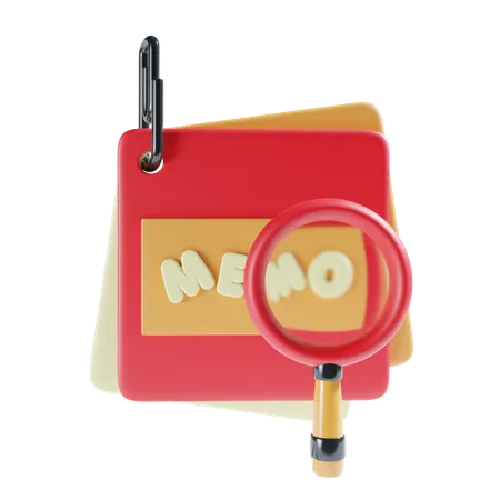 Search Memo  3D Icon