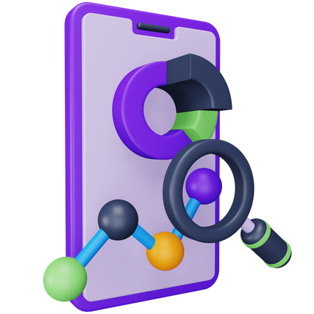 Search Mobile Data Analysis 3D Icon