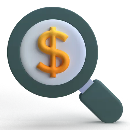 Search Money  3D Icon