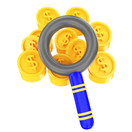 Search Money  3D Illustration