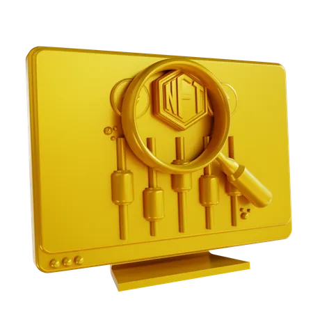 3 D Illustrations Golden Search Trend NFT 3D Icon