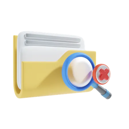Search Not Found Folder Icon 3D Icon