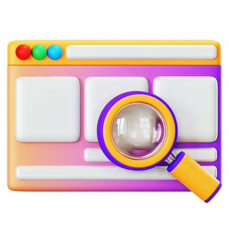 Search On Browser  3D Icon