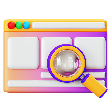 Search On Browser 3D Illustration