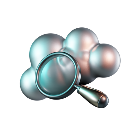 Search On Cloud Of Internet  3D Icon