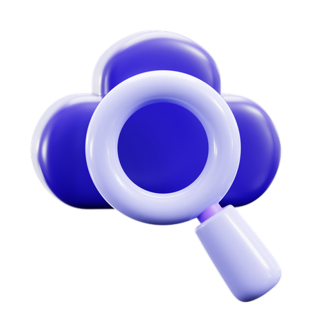 Search On Cloud Of Internet  3D Icon