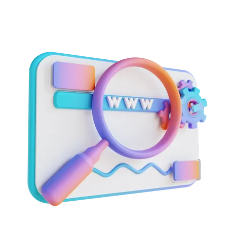 3 D Illustration Data Search And Magnifying Glass 3D Illustration