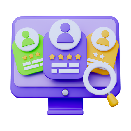 온라인 후보자 검색  3D Icon