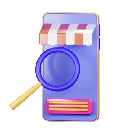 Search Online Shop  3D Icon