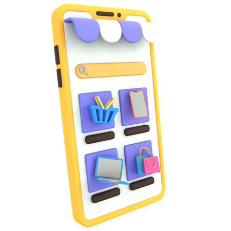 Search Online Shop  3D Icon