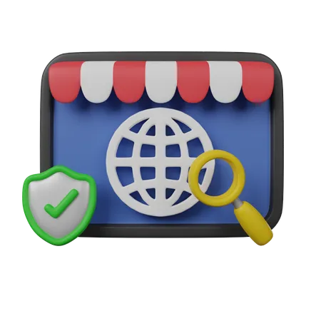 Search Online Store  3D Icon