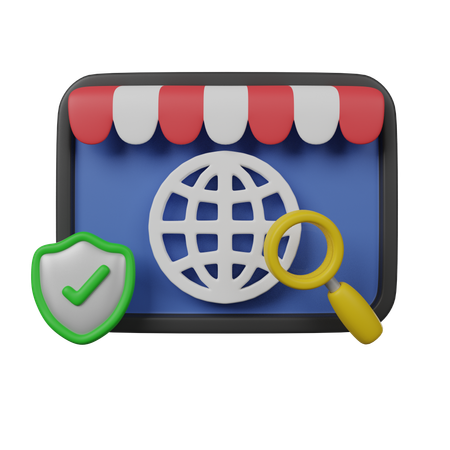 Search Online Store  3D Icon