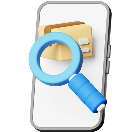 Search Package On App 3 D Illustration 3D Icon