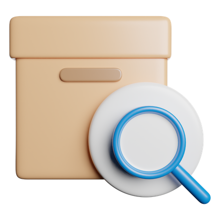 Search Parcel  3D Icon