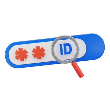 Search Password  3D Icon