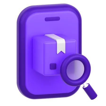 3 D Icon Of Searching For A Parcel Or Box On A Mobile Phone 3D Icon