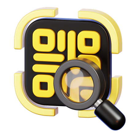 Search QR Code 3D Icon