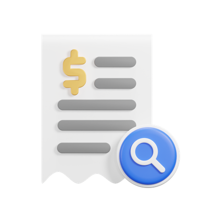 Search Receipt  3D Icon