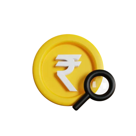 Search Rupee  3D Icon
