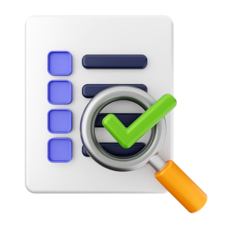 Search Scan File Check Approved  3D Icon