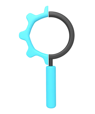 3 D Icon Of Searching Setting Magnifying Glass 3D Icon